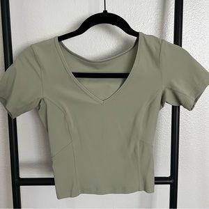 Lululemon V neck crop shirt